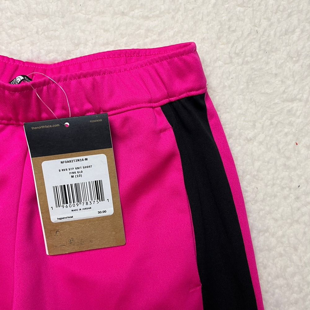 The North Face Never Stop Knit Shorts Pink Glo Black Size M 10 NEW